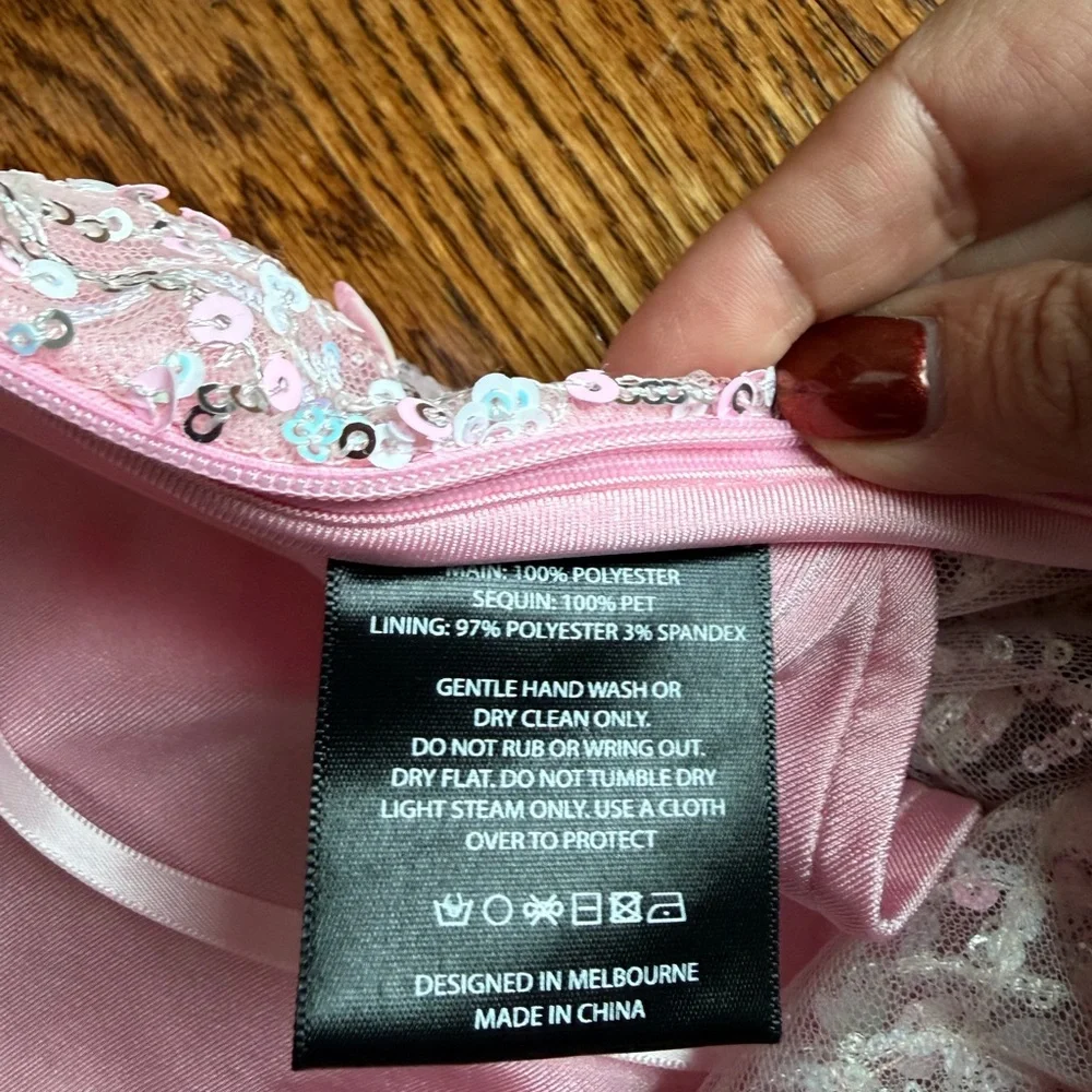 Eliya The Label Alyce Pink Sequin Flare Pants US 4 High Waist SOLD OUT - Picture 7 of 12